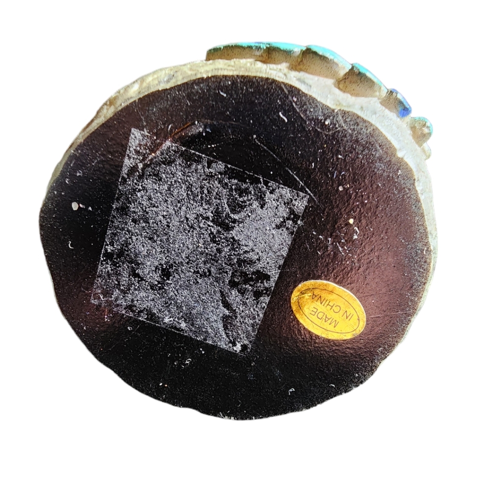 Jeweled "Hope" Turquoise Peacock Resin Mushroom Knickknack Decor 7.5"X5"X4"‎ - Picture 6 of 11